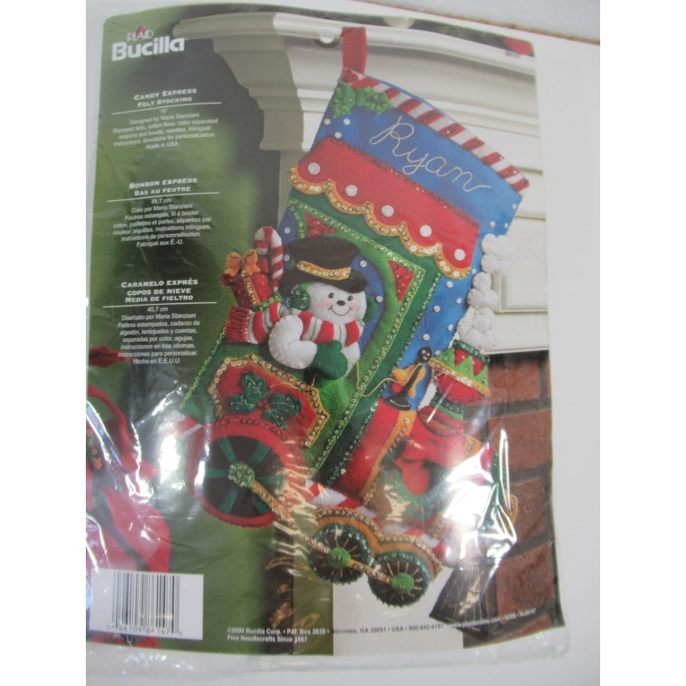 Bucilla Felt Stocking Kit Snowman Candy Express Christmas Train 18" 86147